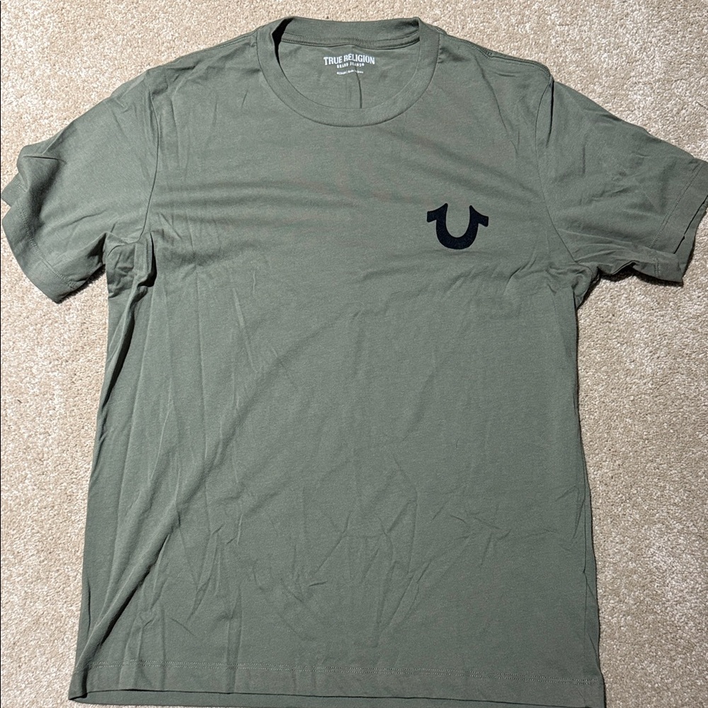 True Religion Men's Green Short Sleeve Tee
